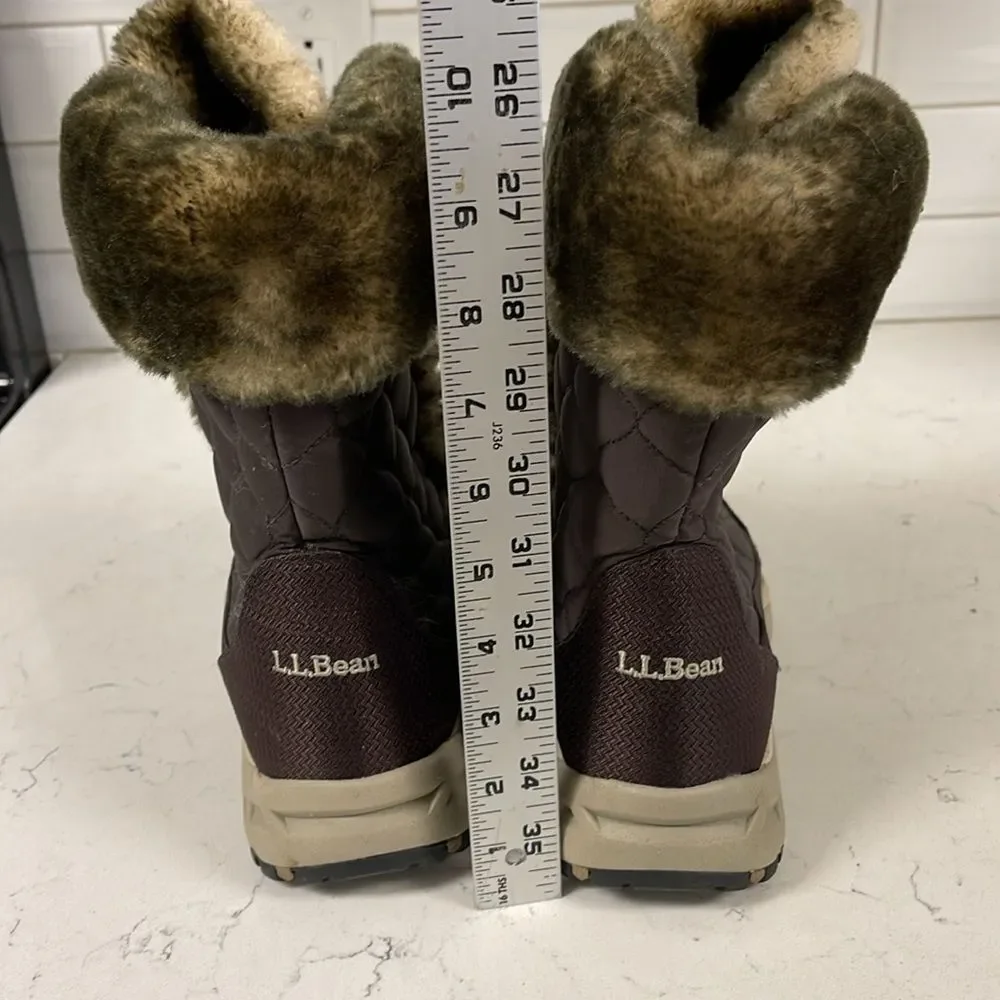 L. L. Bean Faux Fur Winter Snow Bootss Size 8.5 Brown